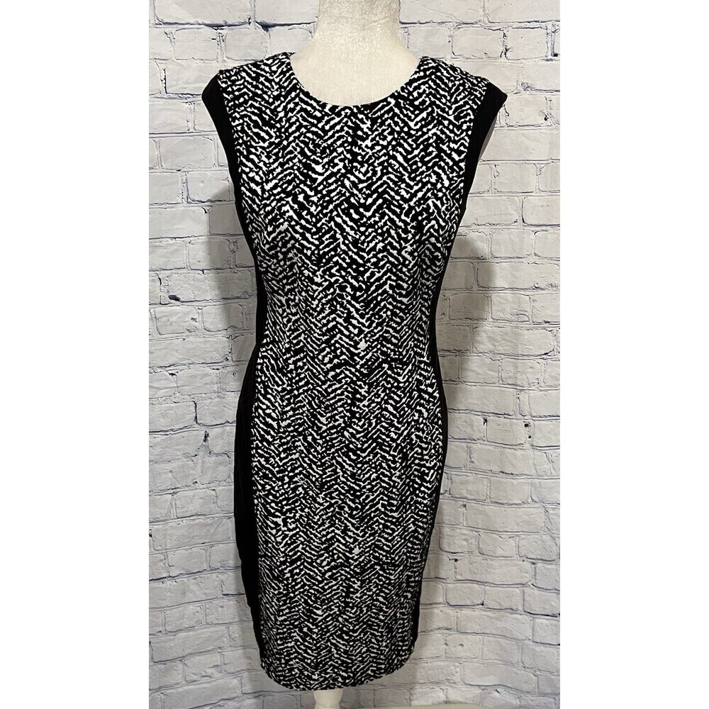 Vince Camuto Black And White Sleeveless Dress Women's Size 8